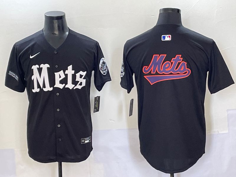 Men 2025 New York Mets Blank Black Five generations Joint Name Nike MLB Jersey style 16